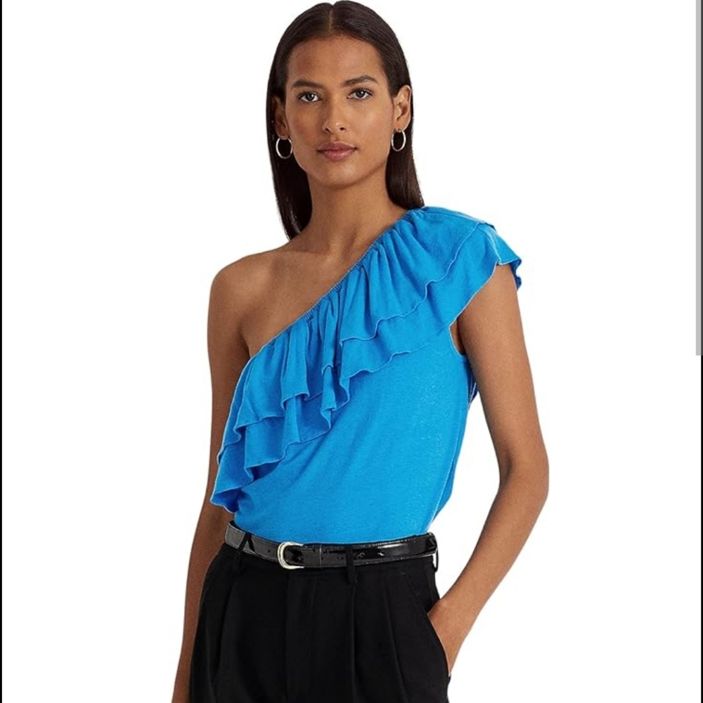 LAUREN Ralph Lauren Jersey One Shoulder Top